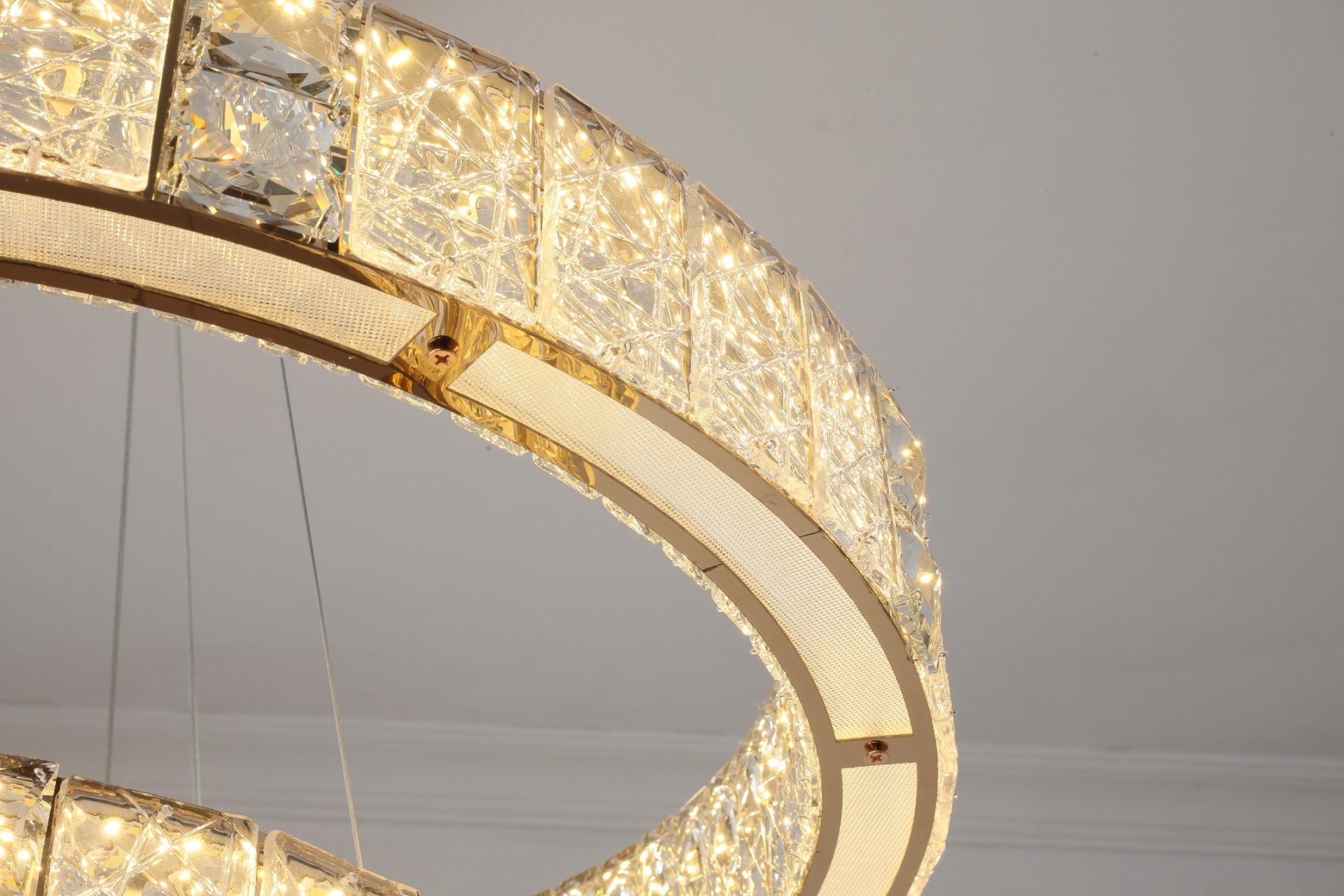 BETTI'S 37 1/2'' Wide Soft Gold Crystal Island Chandelier Kitchen Pendant Light 