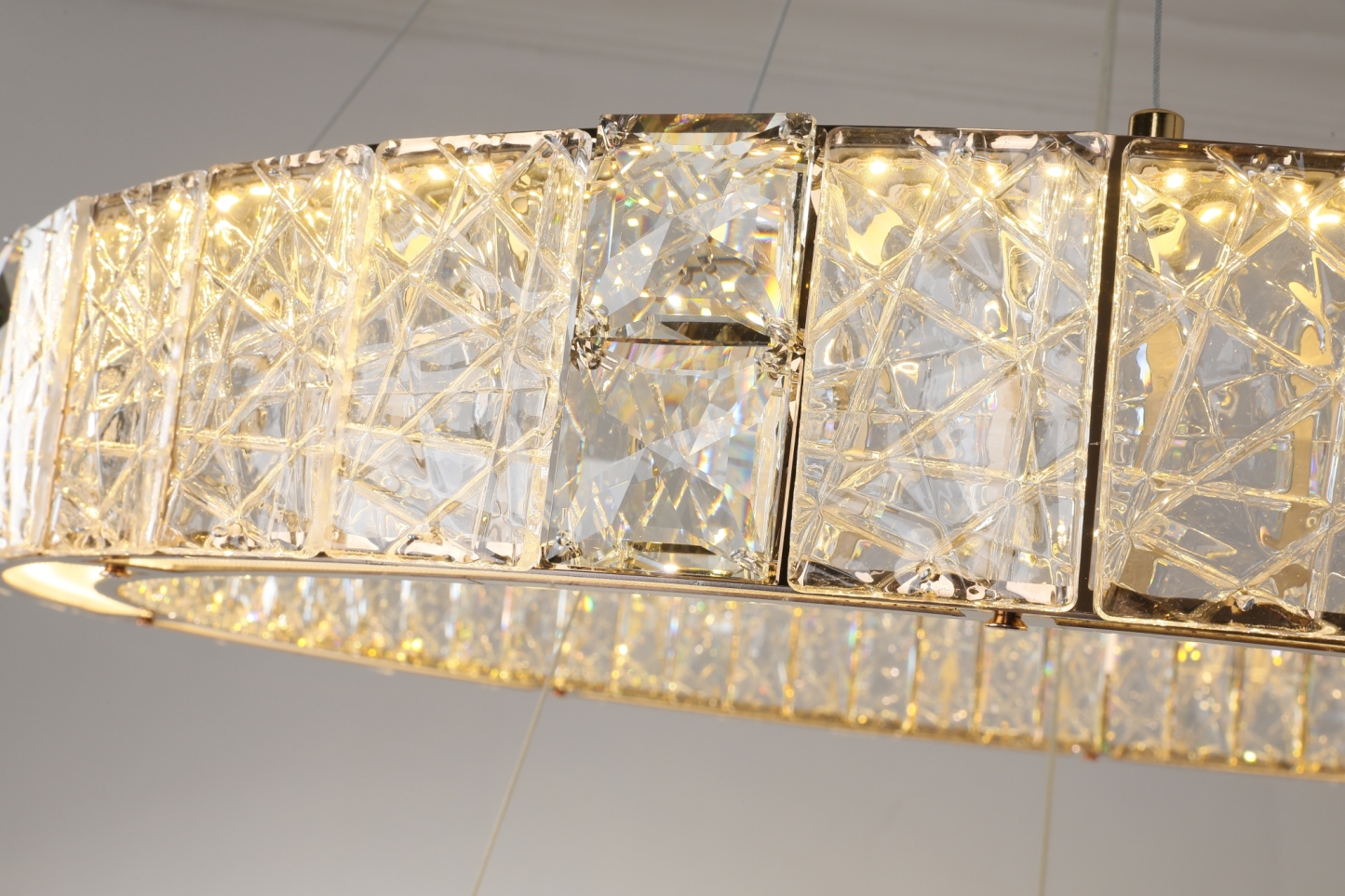 BETTI'S 37 1/2'' Wide Soft Gold Crystal Island Chandelier Kitchen Pendant Light 