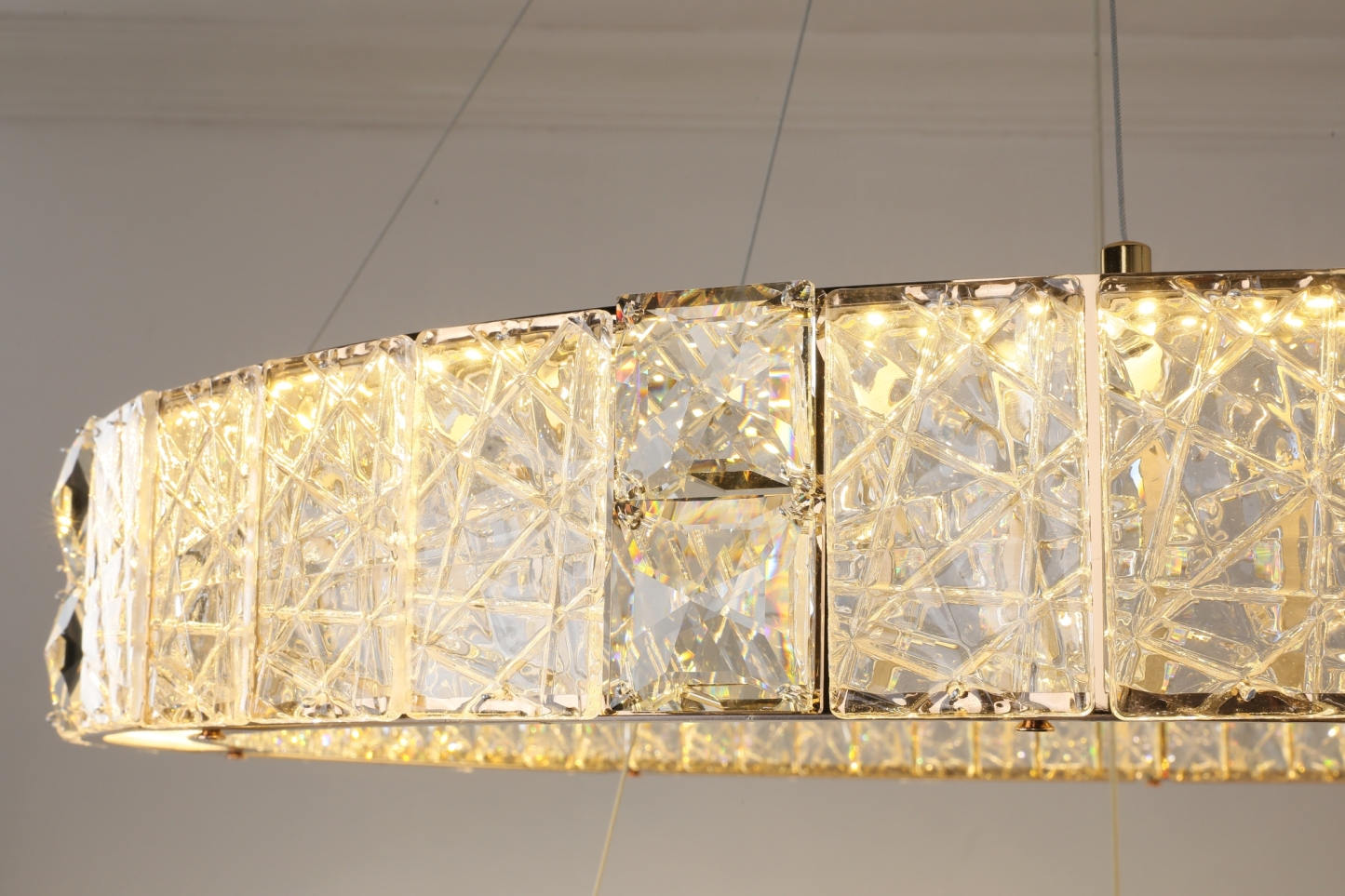 BETTI'S 37 1/2'' Wide Soft Gold Crystal Island Chandelier Kitchen Pendant Light 