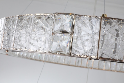 BETTI'S 37 1/2'' Wide Soft Gold Crystal Island Chandelier Kitchen Pendant Light 