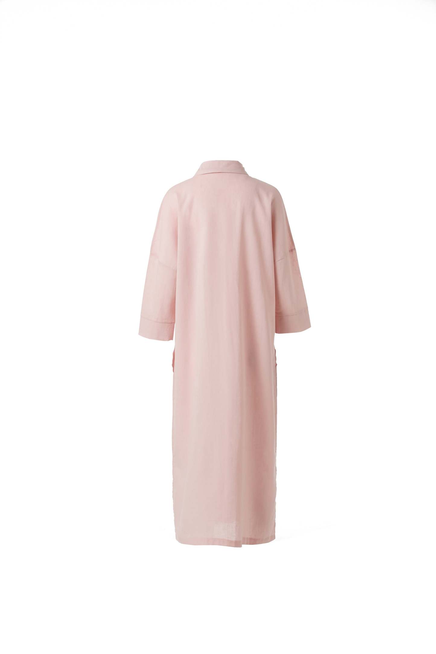 COZINEN Women's Casual lapel pocket solid color split shirt dress