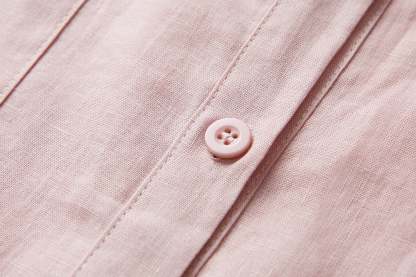 COZINEN Women's Casual lapel pocket solid color split shirt dress