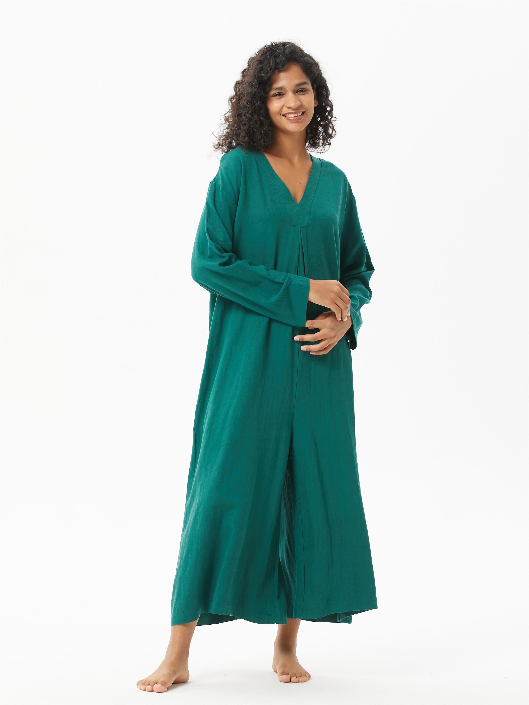 V-neck Long-Sleeved Jumpsuit