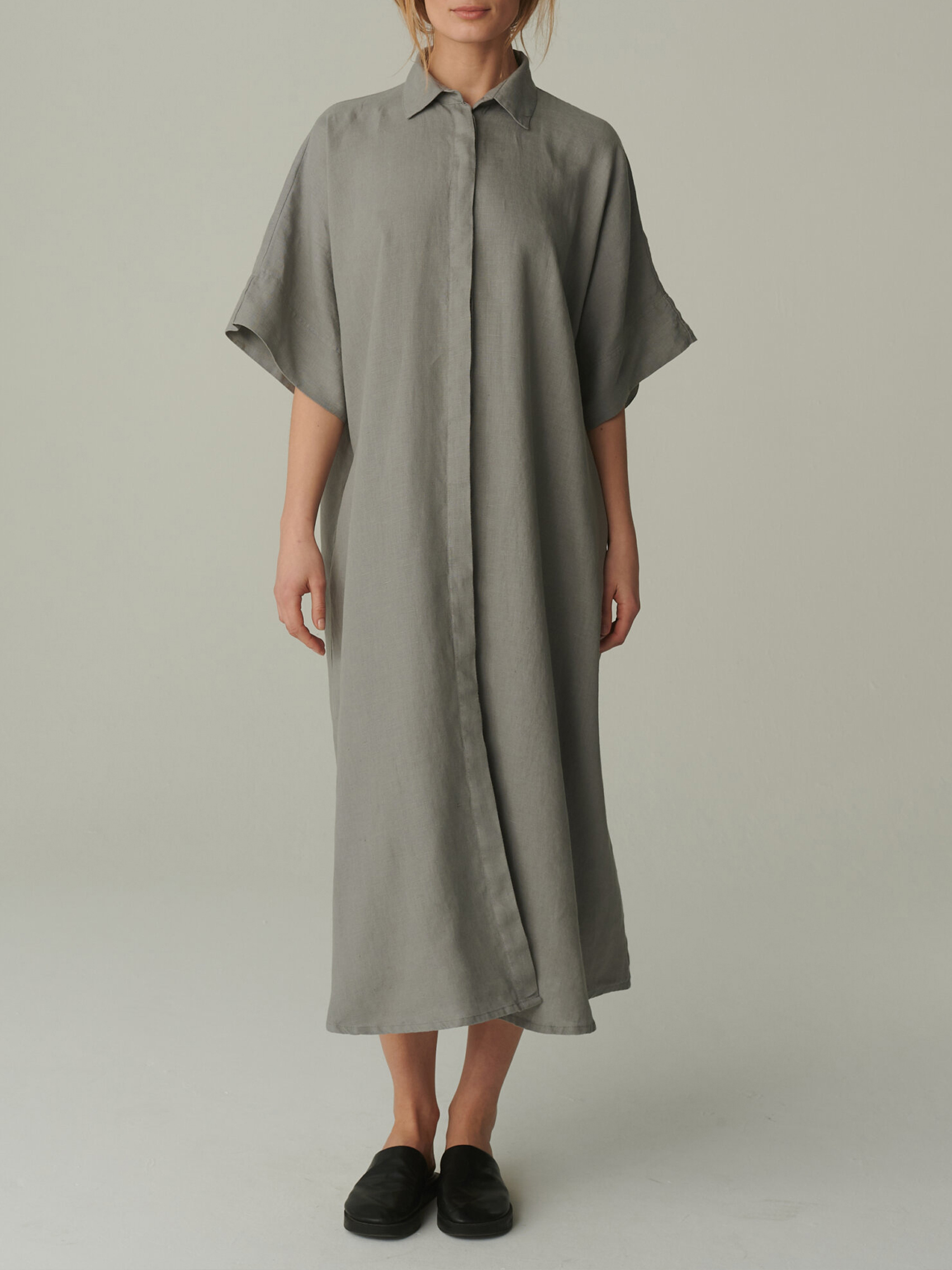 Women's Shirt Button Cotton Linen Dress