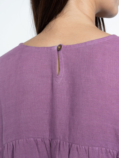 COZINEN Women's Solid Color Round Neck Short Sleeve Pullover Top