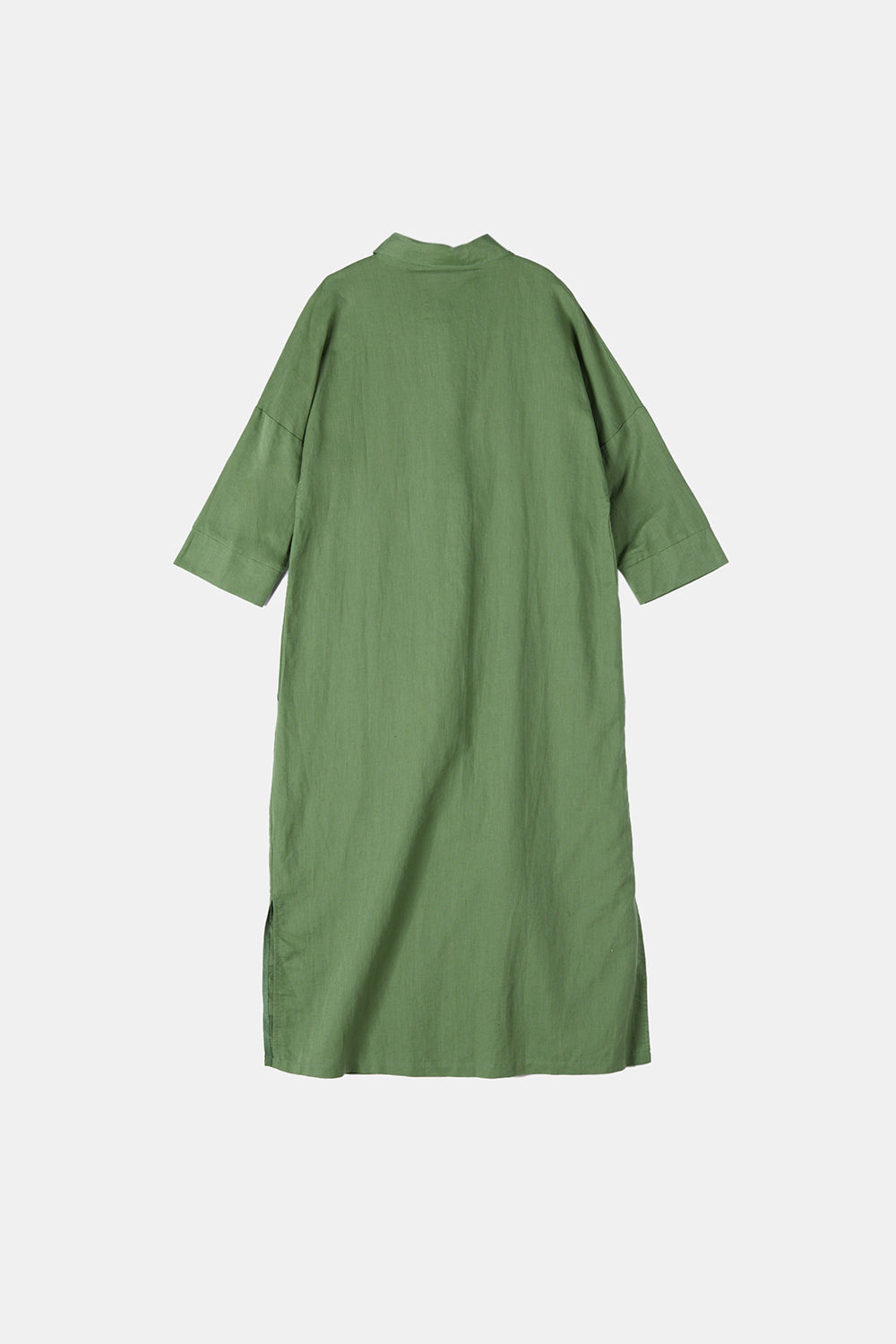 COZINEN Women's Casual lapel pocket solid color split shirt dress
