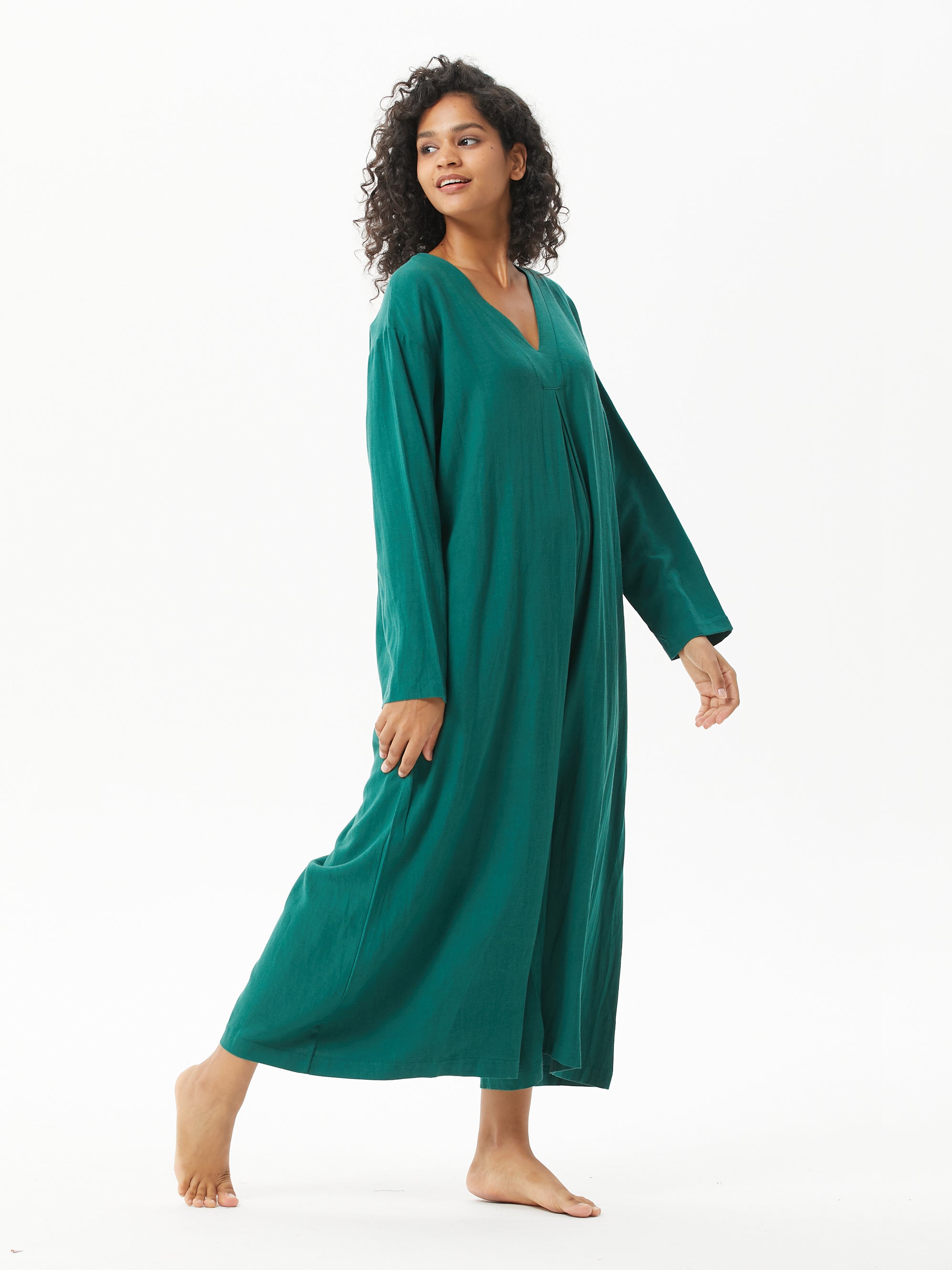 V-neck Long-Sleeved Jumpsuit