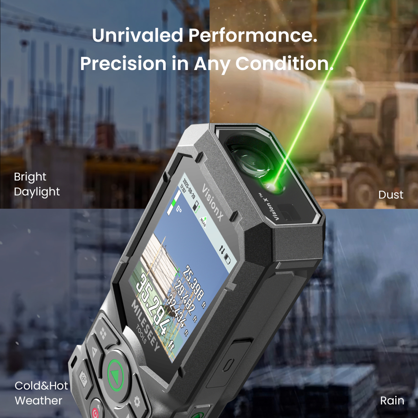 MILESEEY S50C Green Laser Measure with Camera