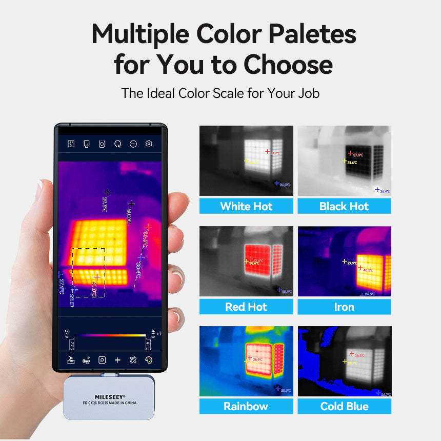 Mileseey TR256i Compact Thermal Imaging Camera for Phone Color Plaetes