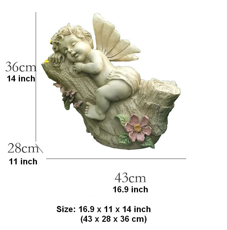 Large Little Angel Flowerpot, Resin Statue for Garden, Creative Modern Statue for Garden Ornaments, Villa Outdoor Decor Gardening Ideas