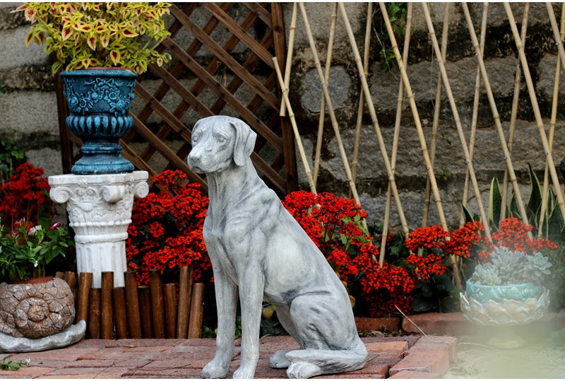 Dog Statues, Sitting Dog Statues, Pet Statue for Garden Courtyard Decoration, Villa Outdoor Decor Gardening Ideas