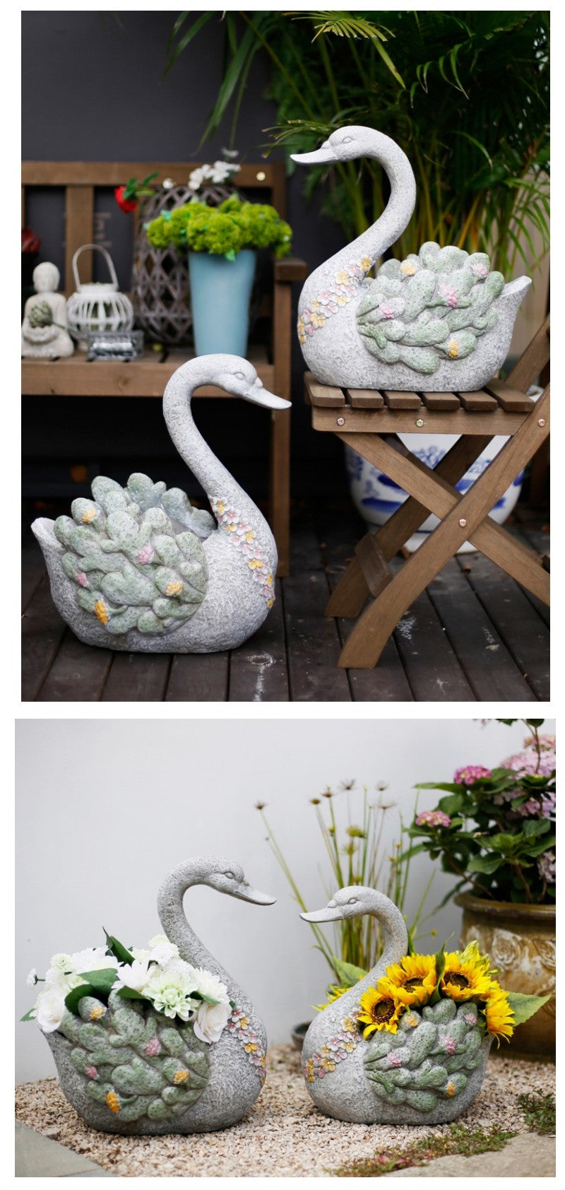 Extra Large Swan Flower Pot, Animal Statue for Garden Ornament, Swan Statues, Villa Courtyard Decor, Outdoor Decoration Ideas, Garden Ideas