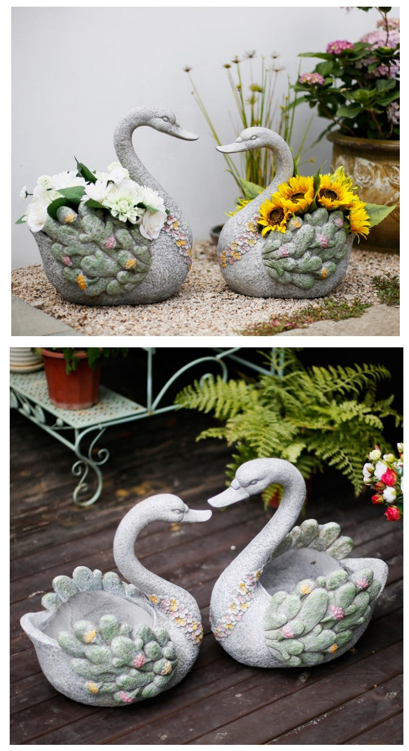 Extra Large Swan Flower Pot, Animal Statue for Garden Ornament, Swan Statues, Villa Courtyard Decor, Outdoor Decoration Ideas, Garden Ideas