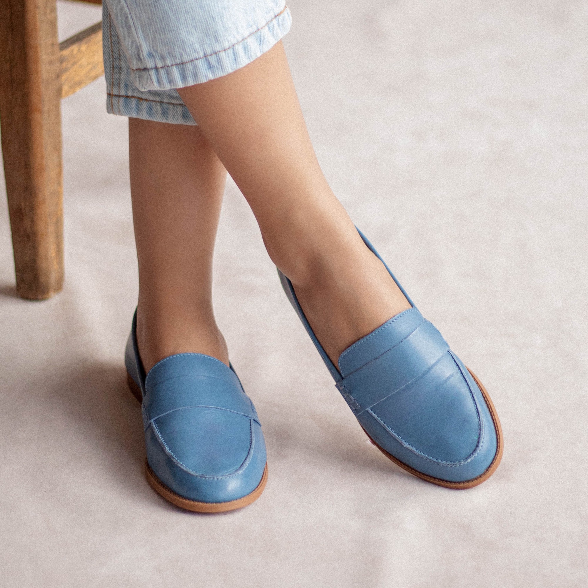 Knitted Cami Leather Loafers