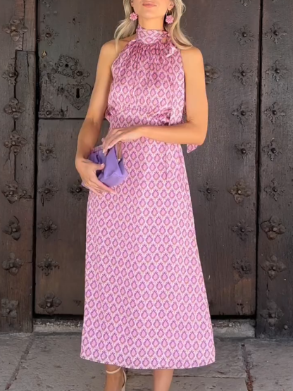 Perry Lilac Halter Midi Dress