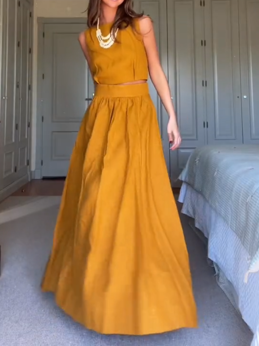 Jean Yellow Top & Dress Set