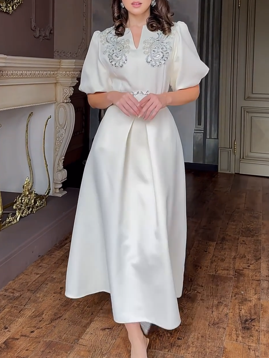 Orville White Elegant Midi Dress