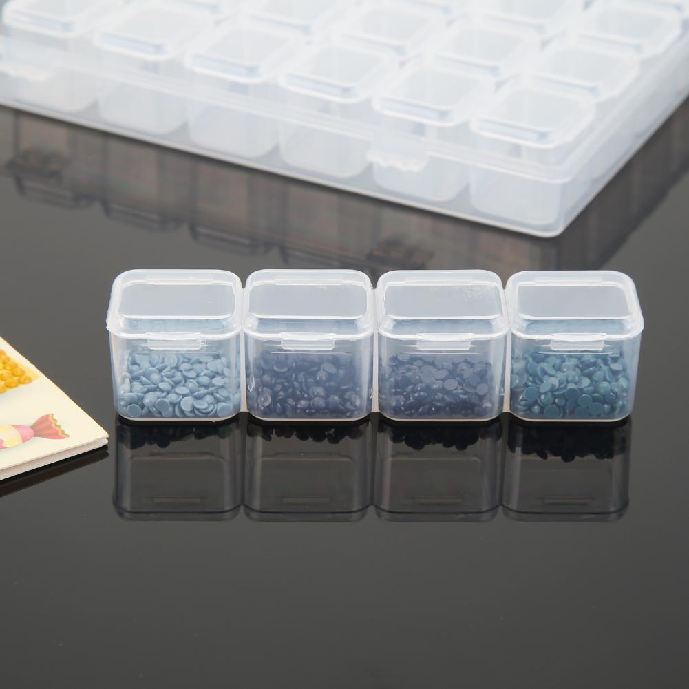 28 Lattices Transparent Container Diamond Painting Accessories Storage Box