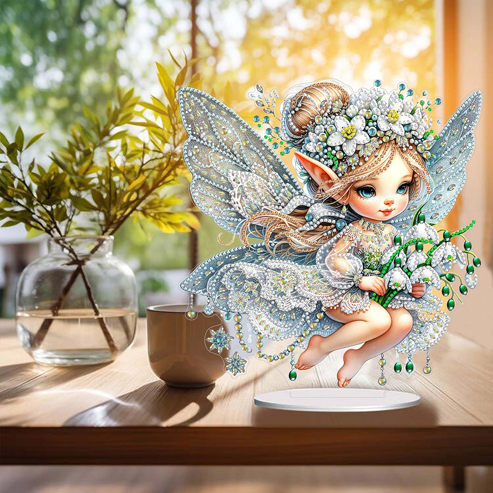 DIY Flower Fairy Special Shaped Double Sided Diamond Painting Tabletop Ornaments Kit