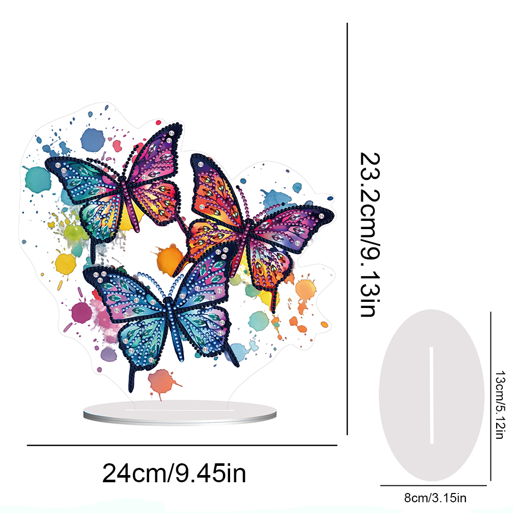 5D DIY Special Shape Diamond Painting Acrylic Desk Ornament Butterfly Decor Kit