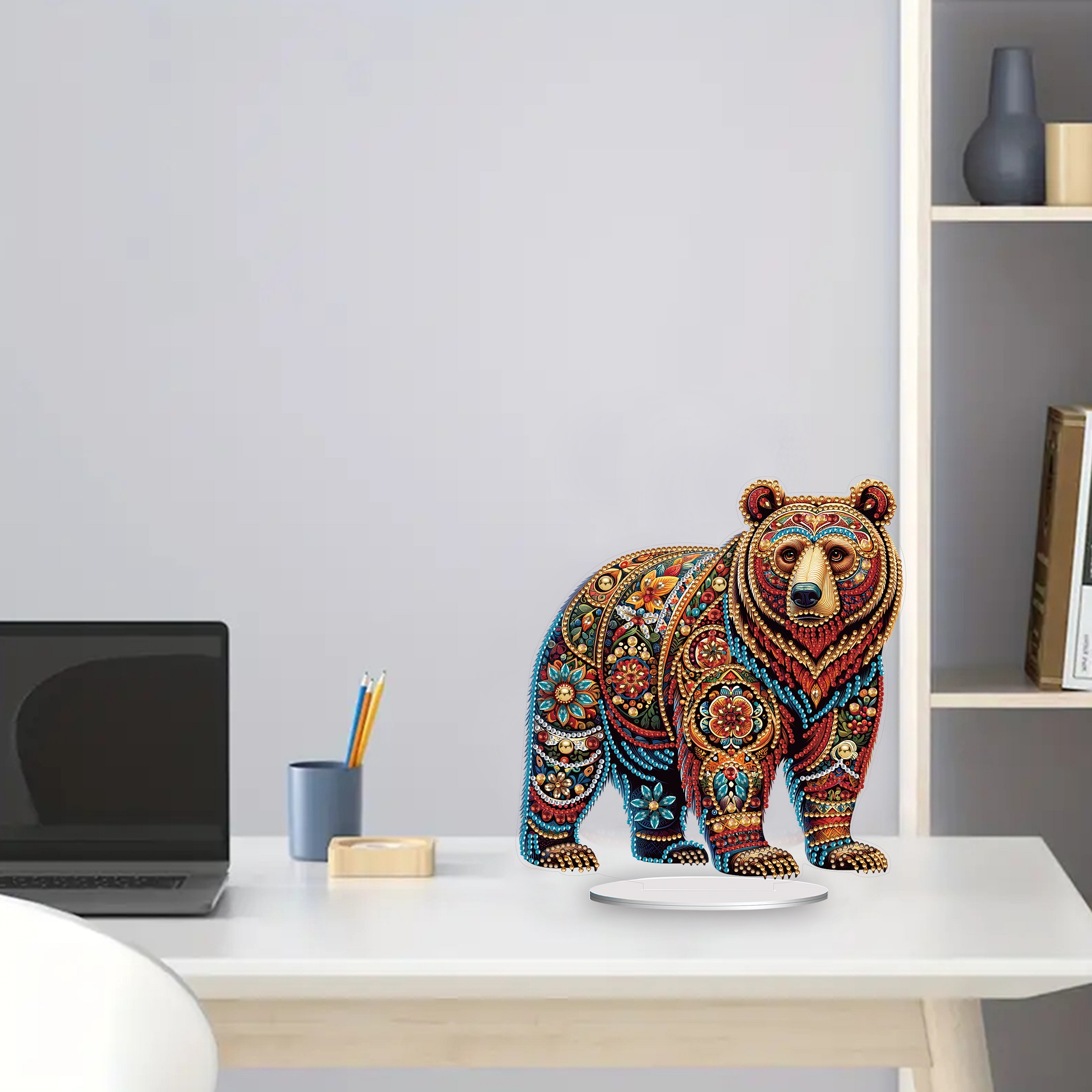 5D DIY Special Shape Diamond Painting Desk Ornament Bear Decor Kit