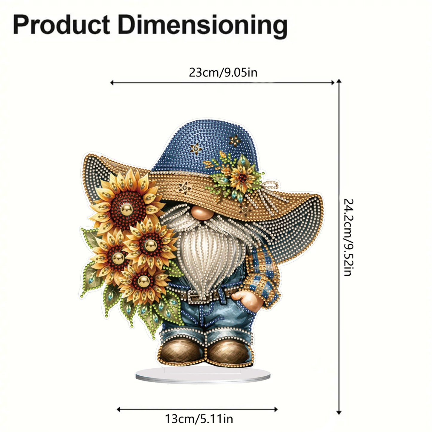 5D DIY Special Shape Diamond Painting Desk Ornament Gnome Decor Kit