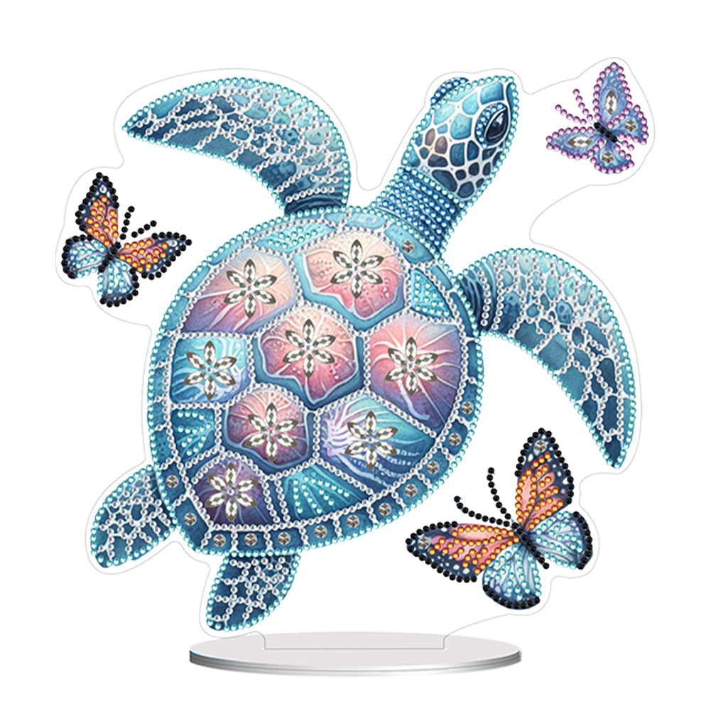 DIY Sea Turtle Butterfly Special Shaped Desktop Diamond Art Kits Home Table Decor