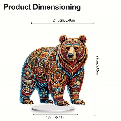 5D DIY Special Shape Diamond Painting Desk Ornament Bear Decor Kit