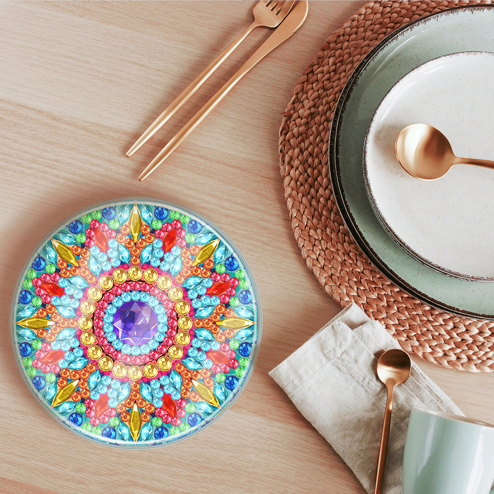 [Upgrade]6pcs/set DIY Diamond Painting Waterproof Case Classic Mandala Coaster Gift Decor Set