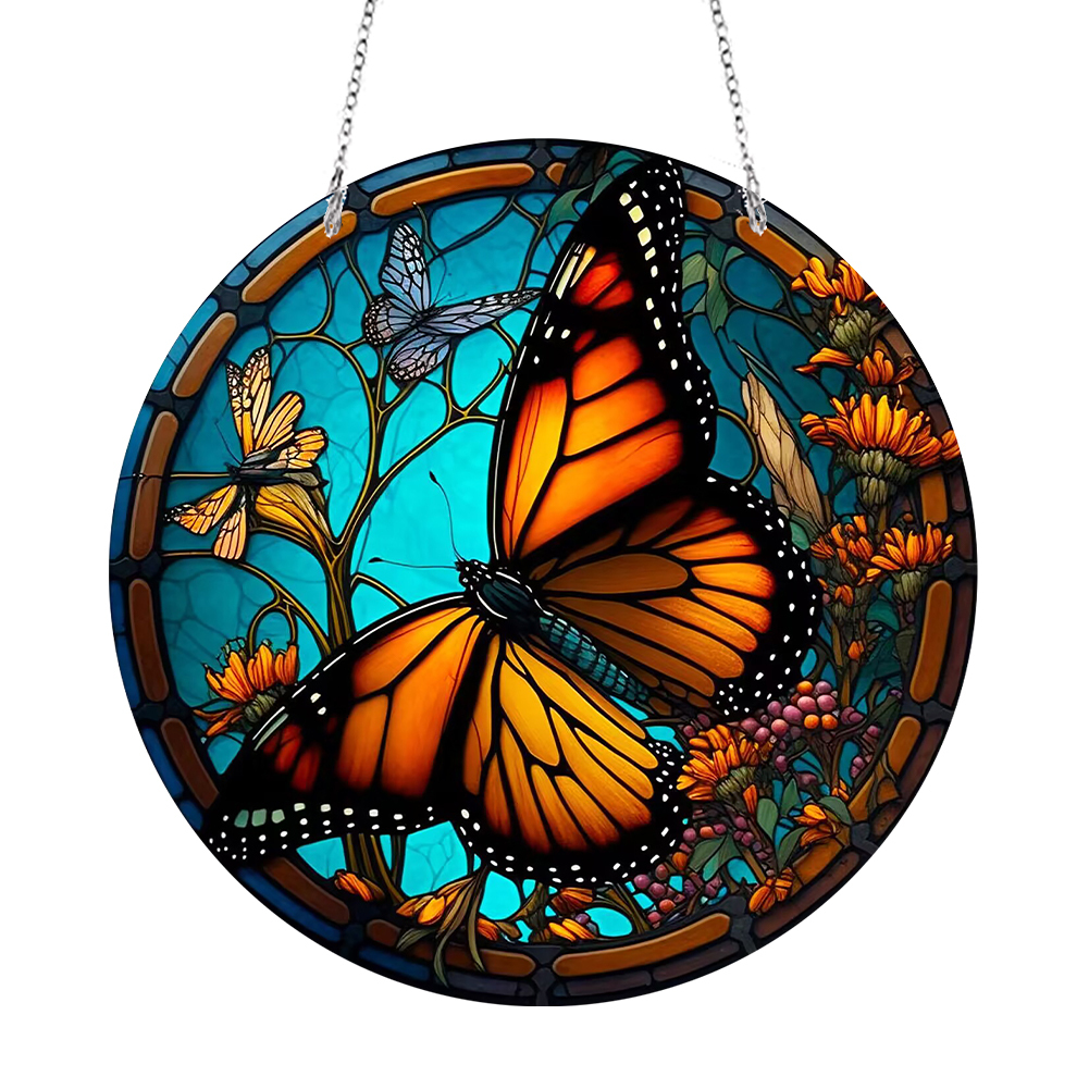 DIY Crystal Diamond Painting Butterfly Pendant Home Garden Hanging Kit