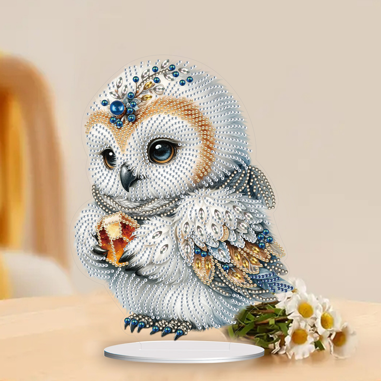 5D DIY Special Shape Diamond Painting Desk Ornament Owl Decor Kit