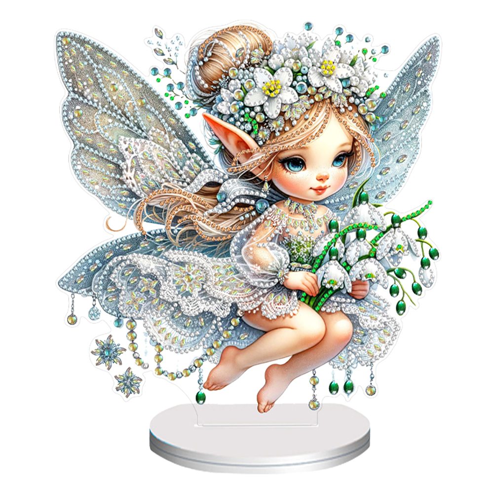 DIY Flower Fairy Special Shaped Double Sided Diamond Painting Tabletop Ornaments Kit