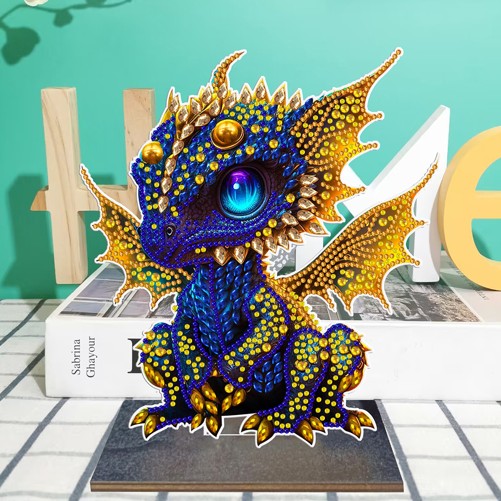 5D DIY Diamond Painting Ornament Crystal Drill Dragon Wooden Kit