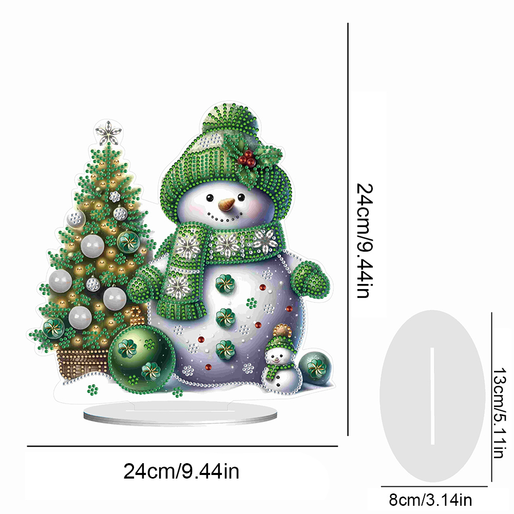 DIY Acrylic Winter Snowman Diamond Painting Desktop Decor Kit