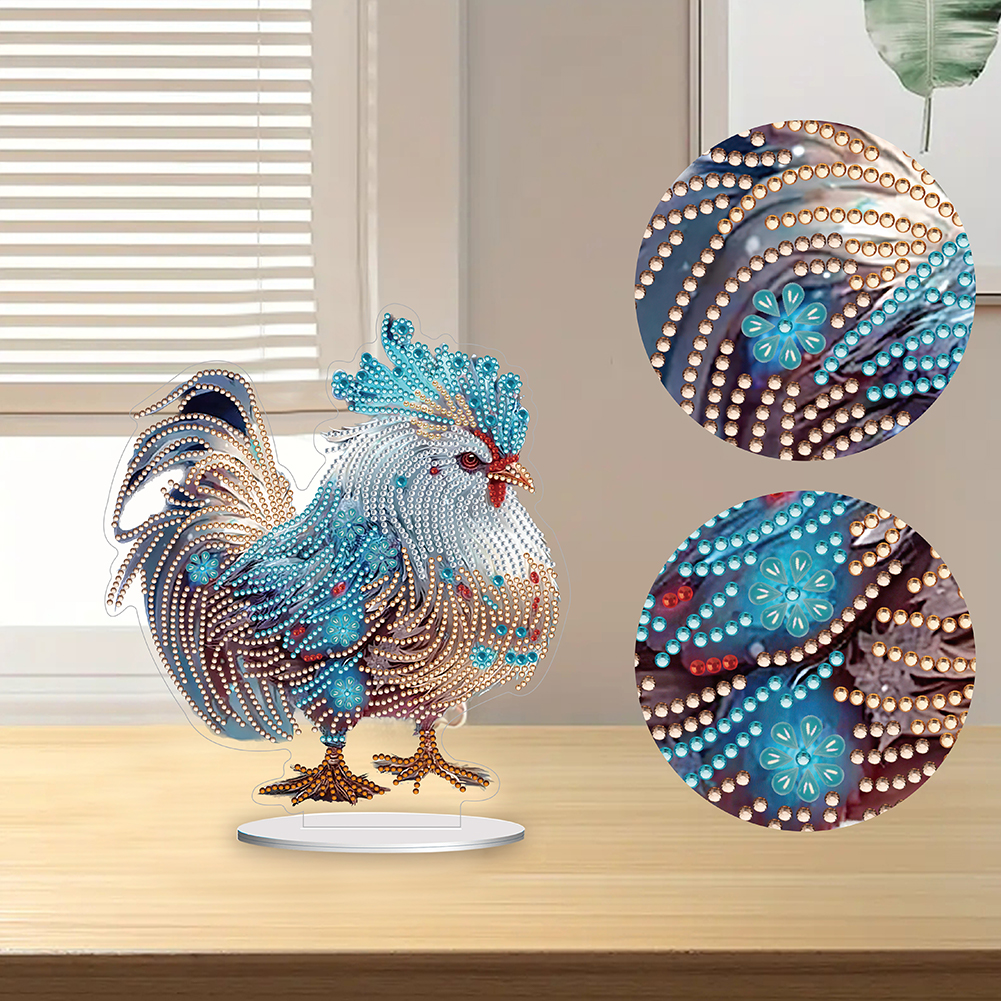 DIY Zodiac Chicken Diamond Painting Desktop Ornament for Office Decor