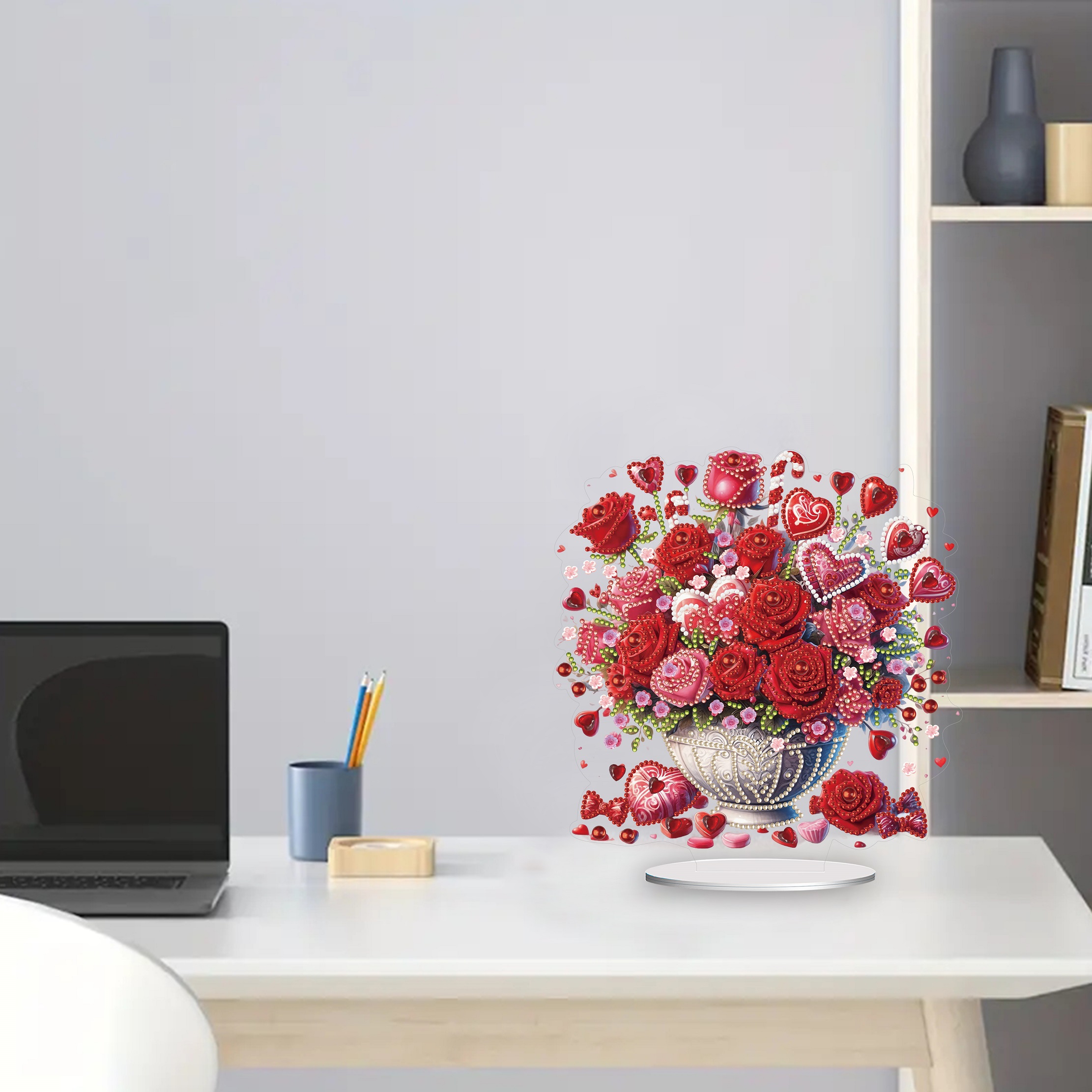 5D DIY Special Shape Diamond Painting Desk Ornament Vase Flower Decor Kit