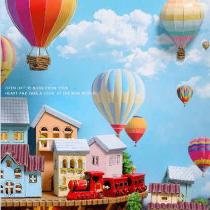 Hot Air Balloon & Journal of Venice Book Nook 3D Wooden Puzzle