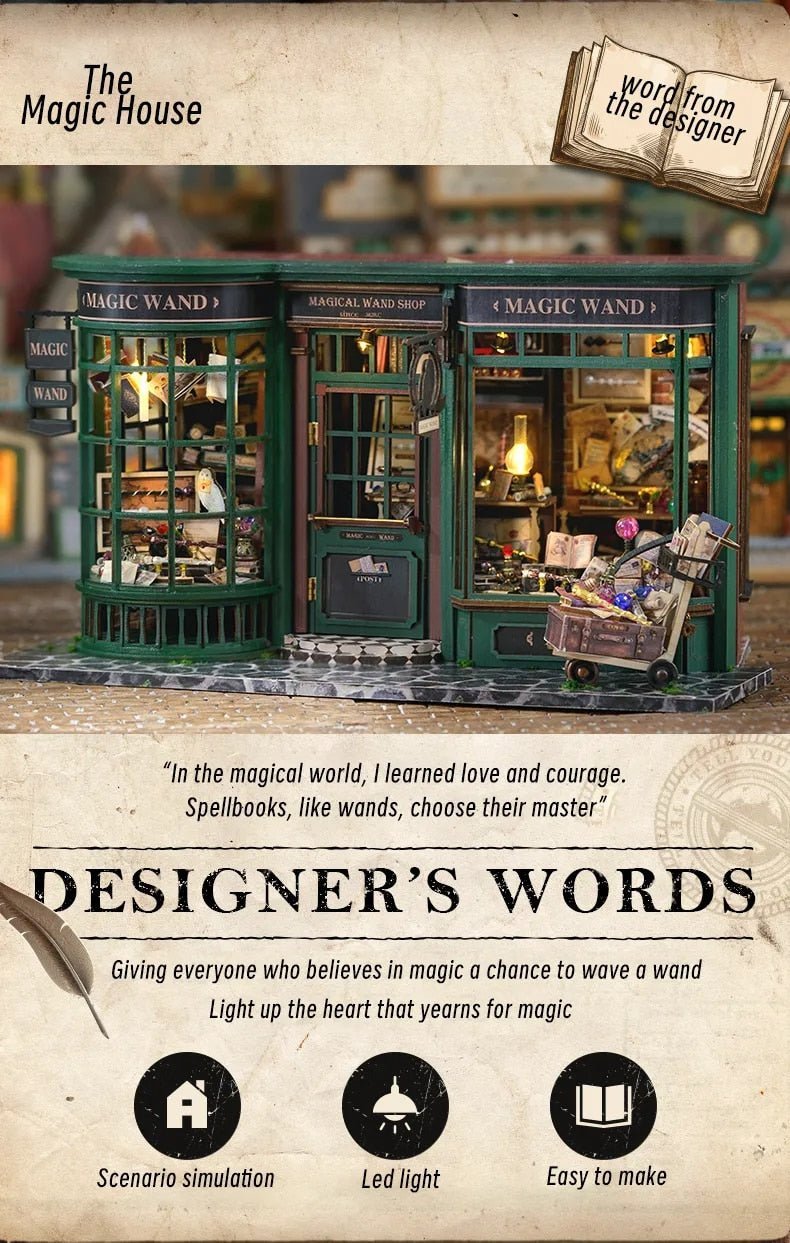 Magic Wand Shop Miniature Book Nook Kit