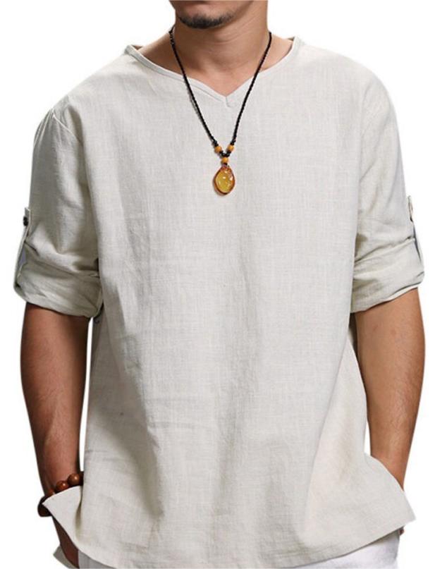 New Style Loose Solid Color Cotton Casual Shirt