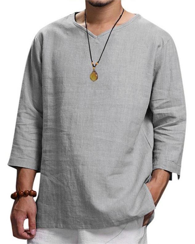 New Style Loose Solid Color Cotton Casual Shirt