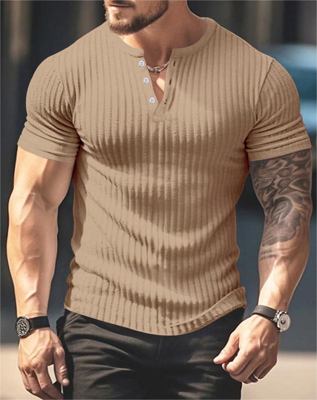 Short-Sleeved V-Neck Slim-Fit Short Sleeves