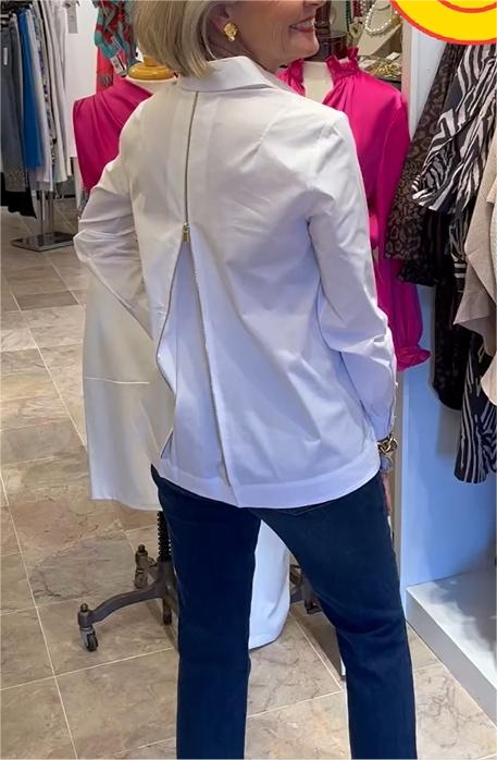 Long Sleeve Zip Back Shirt