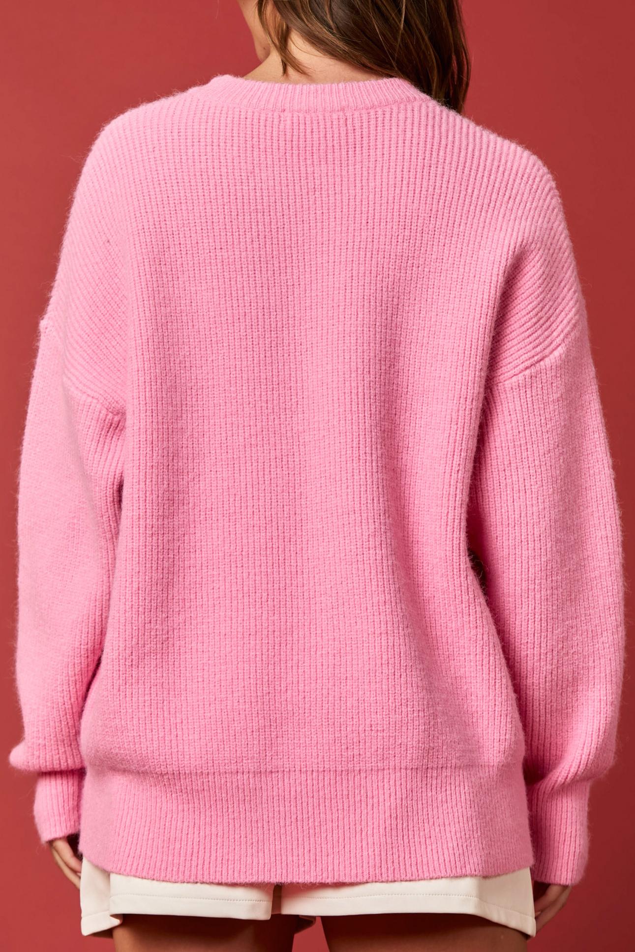 Merry' Handmade Candy Cane Long Sleeve Sweater