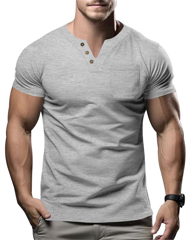 Casual T-shirt V-neck Fashion Slim Short Sleeve Top