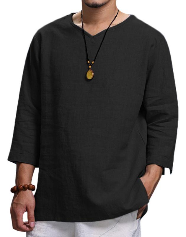 New Style Loose Solid Color Cotton Casual Shirt