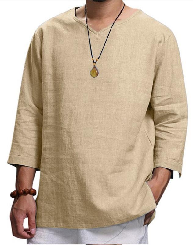 New Style Loose Solid Color Cotton Casual Shirt