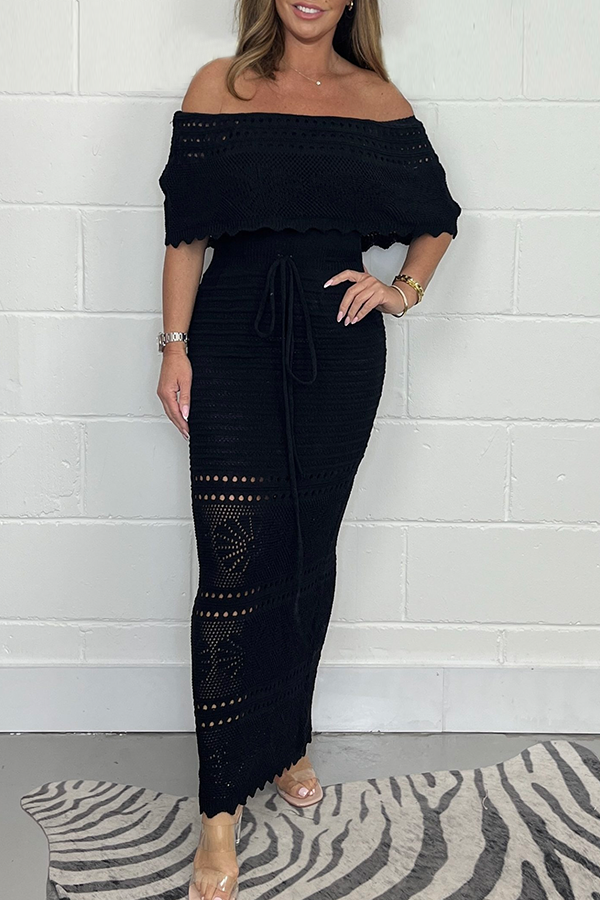 Crochet Bardot Maxi Dress