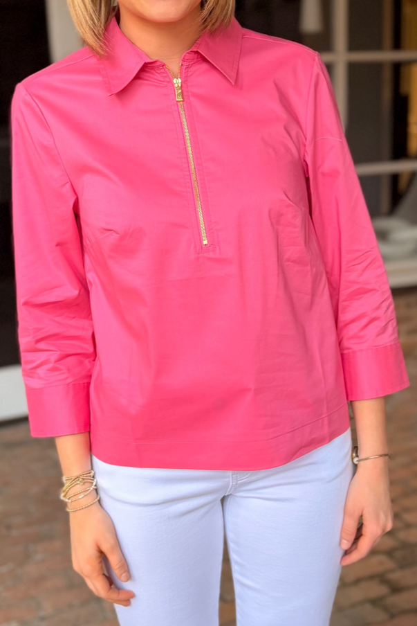Stretch Three-Quarter Sleeve Blouse