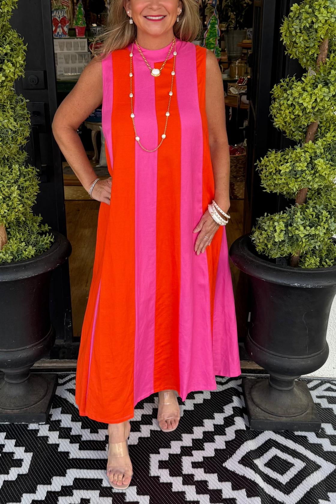 Color Block Maxi Dress