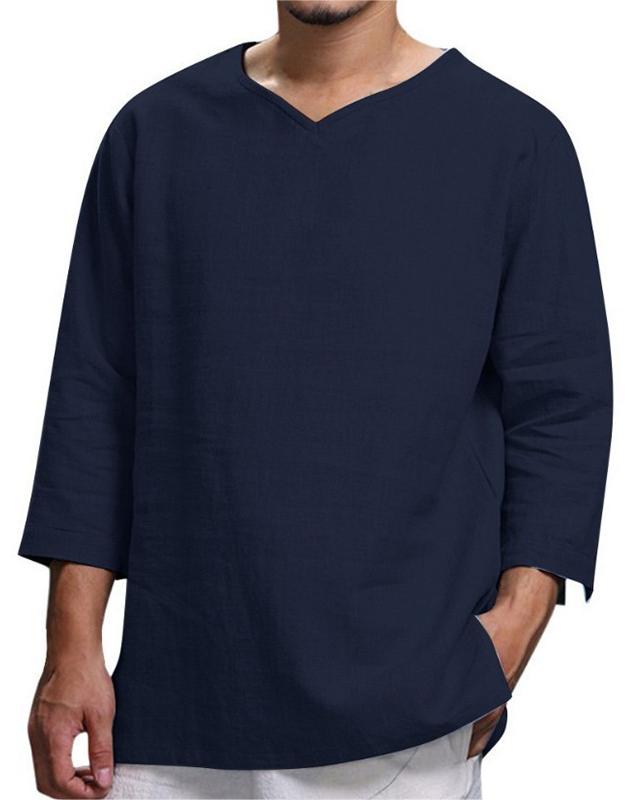 New Style Loose Solid Color Cotton Casual Shirt